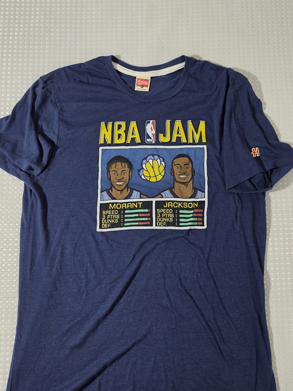 NBA JAM Morant & Jackson Graphic Tee in Navy XL